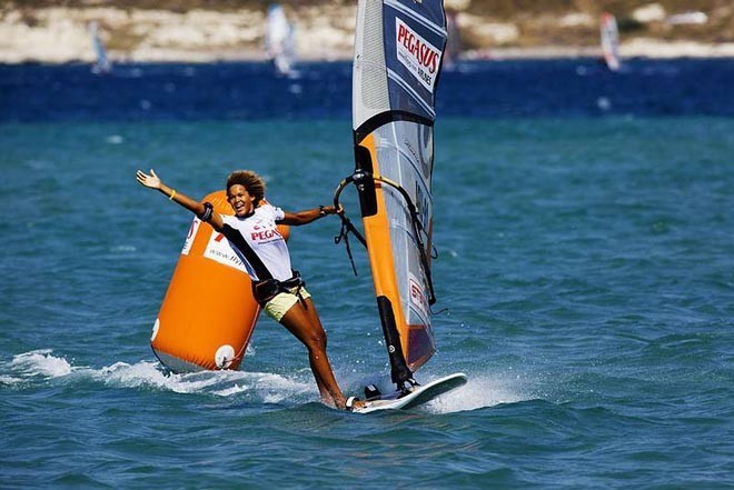 First ever PWA slalom victory for Sarah Quita - Pegasus Airlines Alacati PWA World Cup - Day 4 2009 ©  John Carter / PWA http://www.pwaworldtour.com